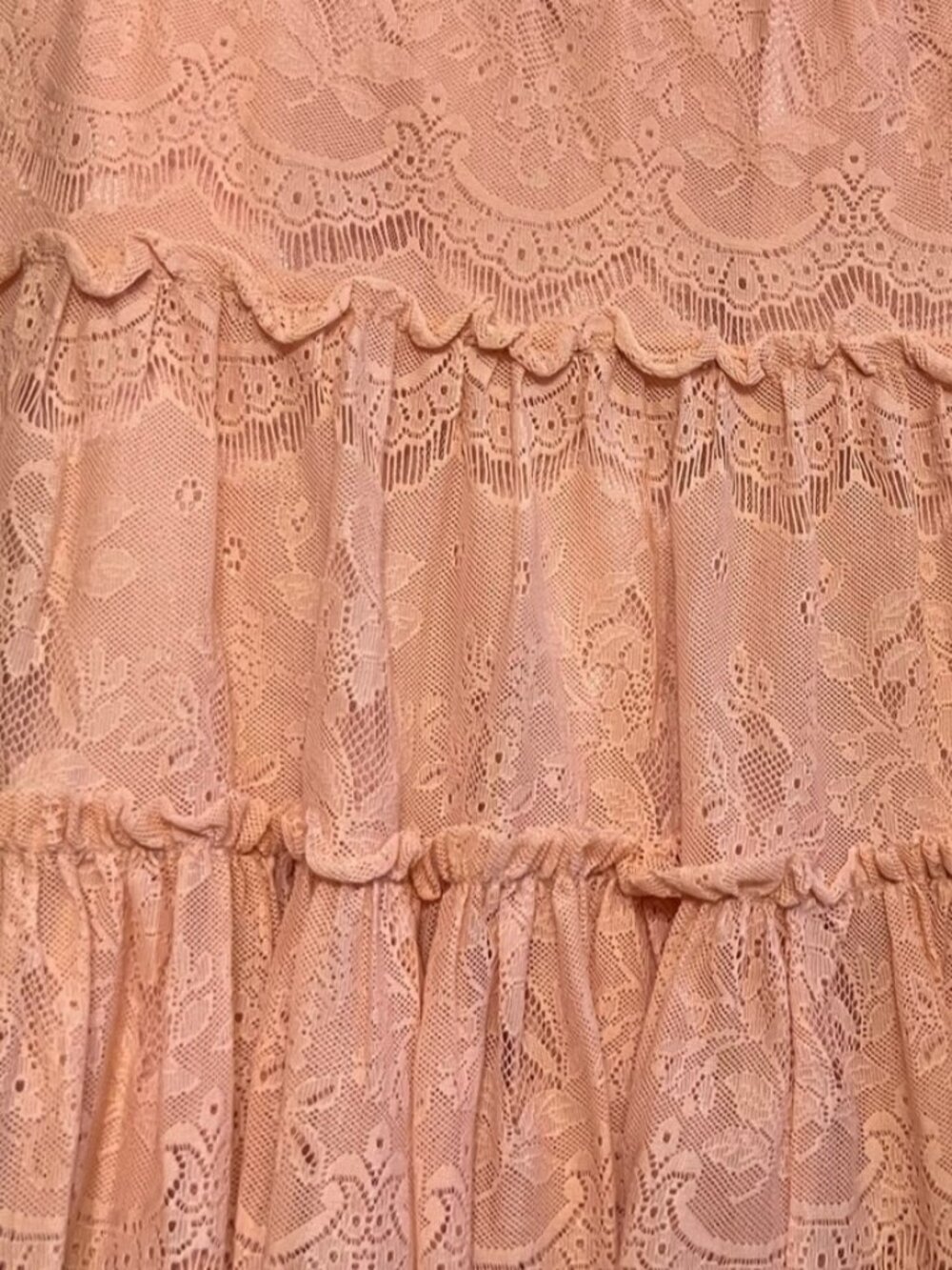 Pink Lace Tiered Ruffle Mini Skirt❤ - Picture 2 of 3